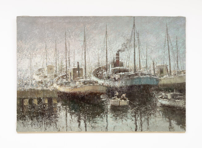 Barcas de pesca entre brumas - Luis Domingo García